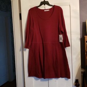 Justfab Red Sweater Skater Dress